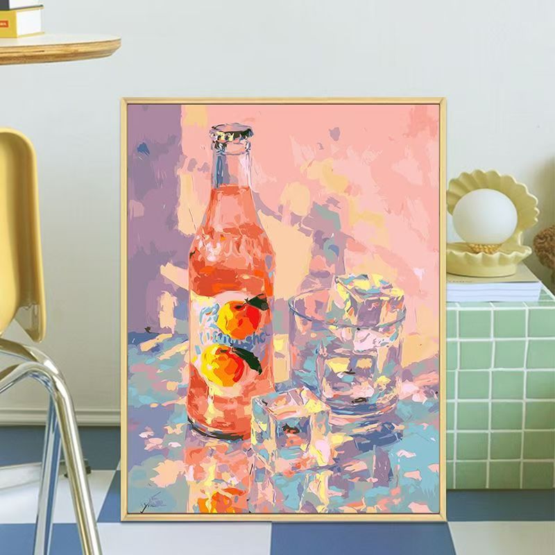 Retro-Inspired Beverage Bottle Canvas Art