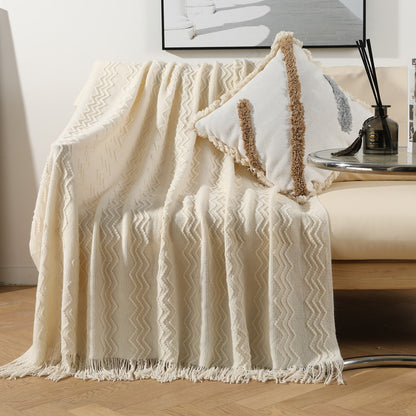 Unisex Decorative Knit Throw Blanket