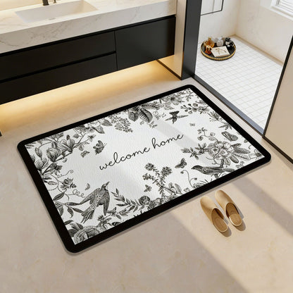 Playful Cat-Themed Bath Rug