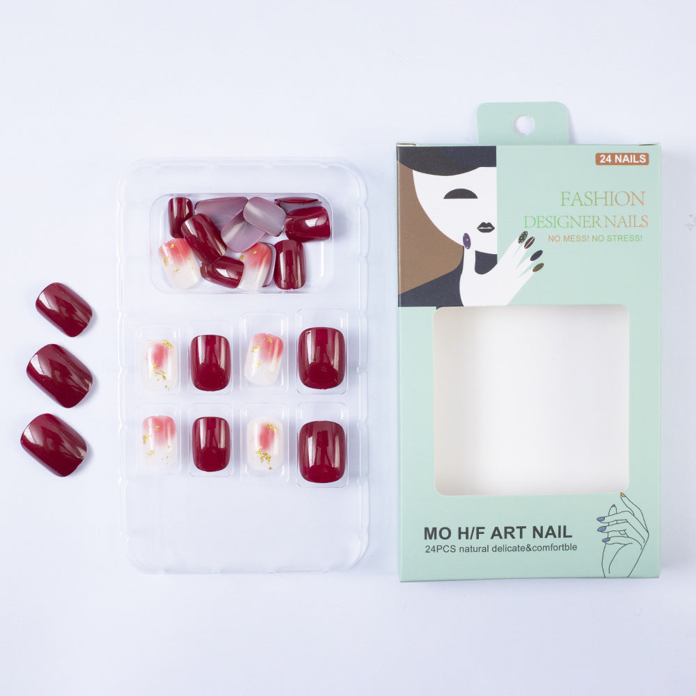 Artificial nails in modern glitter gradient design Acalora
