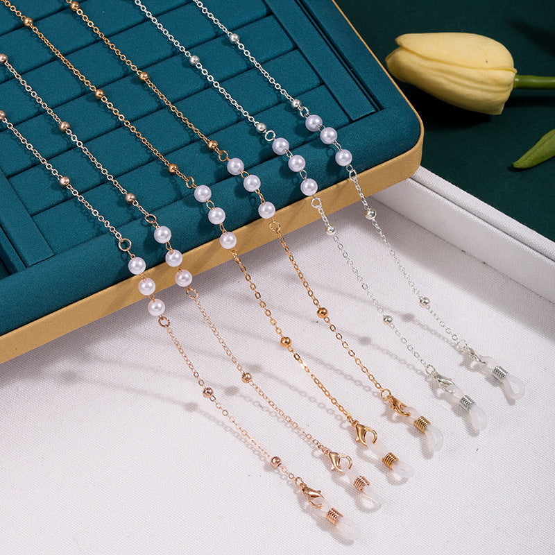 Elegant Pearl Eyewear Holder Chain Acalora