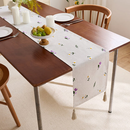 Elegant Tassel Trim Tablecloth