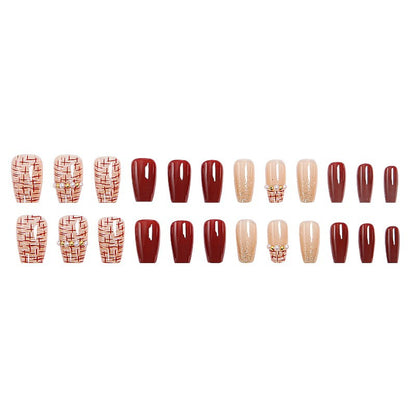Artificial nail set with glamorous glitter and textural accents Acalora