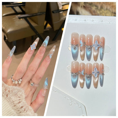Artistic Stiletto Press-On Nail Set with Charming Patterns Acalora