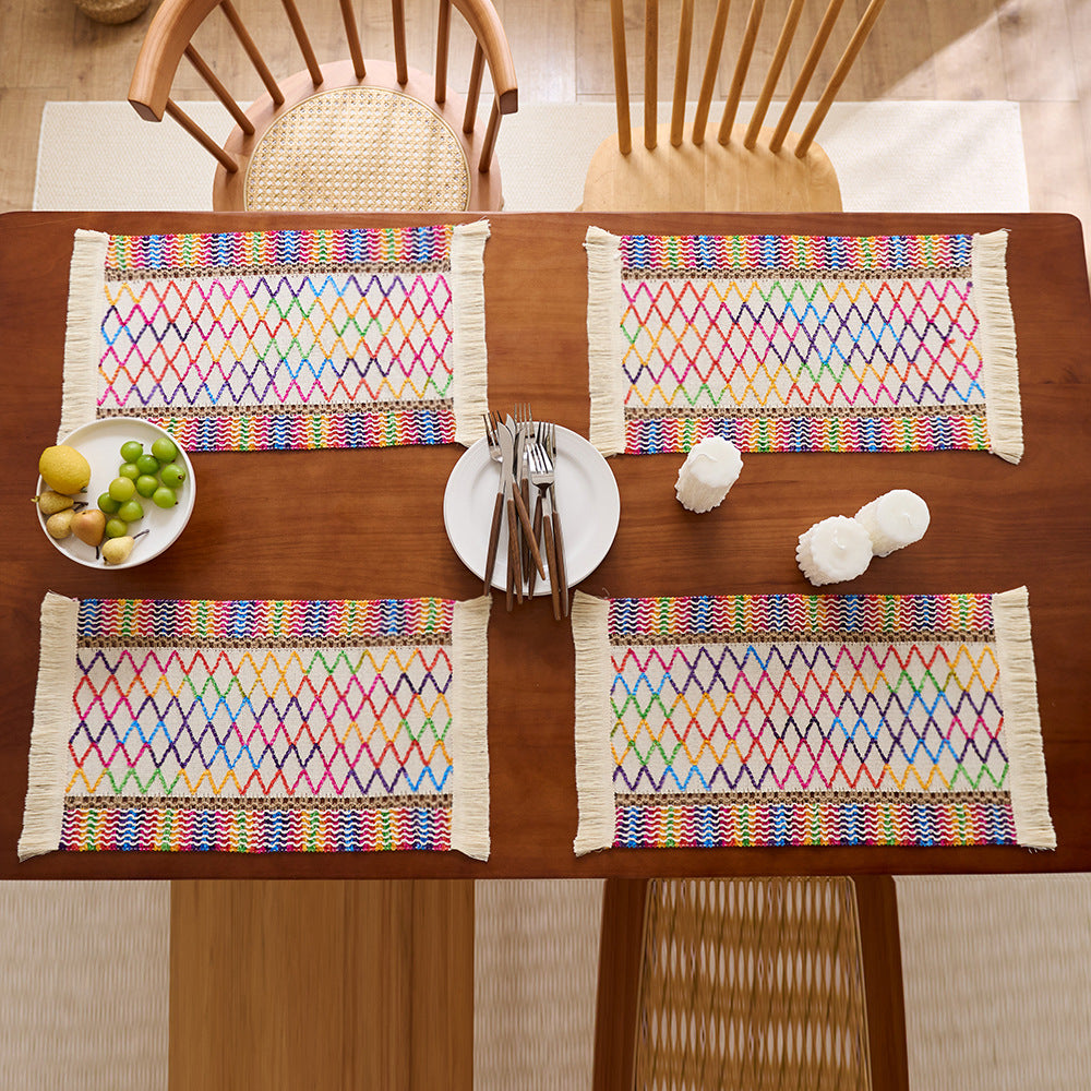 Chic Fringed Table Placemats