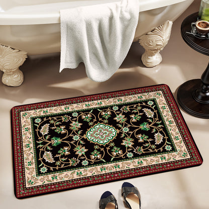Floral-Patterned Luxury Bath Mat Acalora