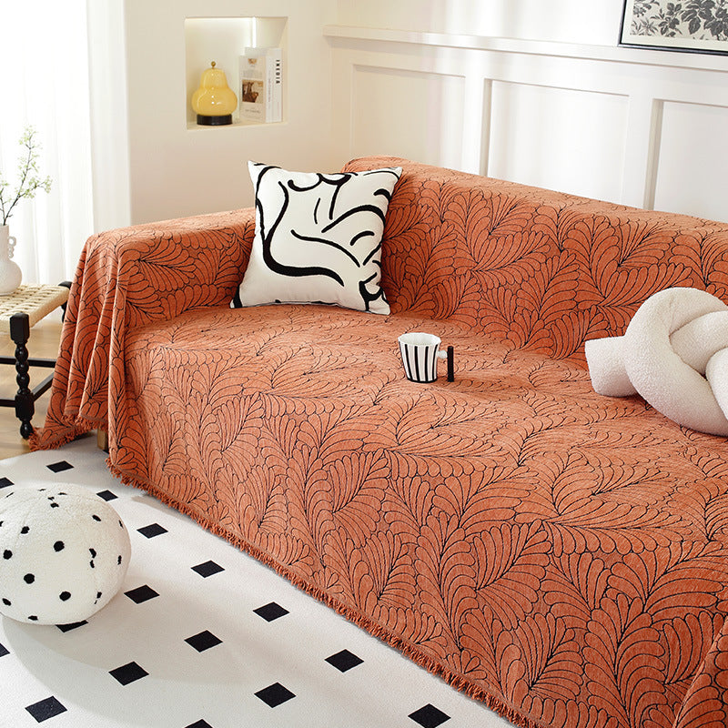 Elegant Leaf Pattern Sofa Cover
