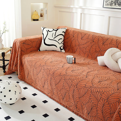 Elegant Leaf Pattern Sofa Cover