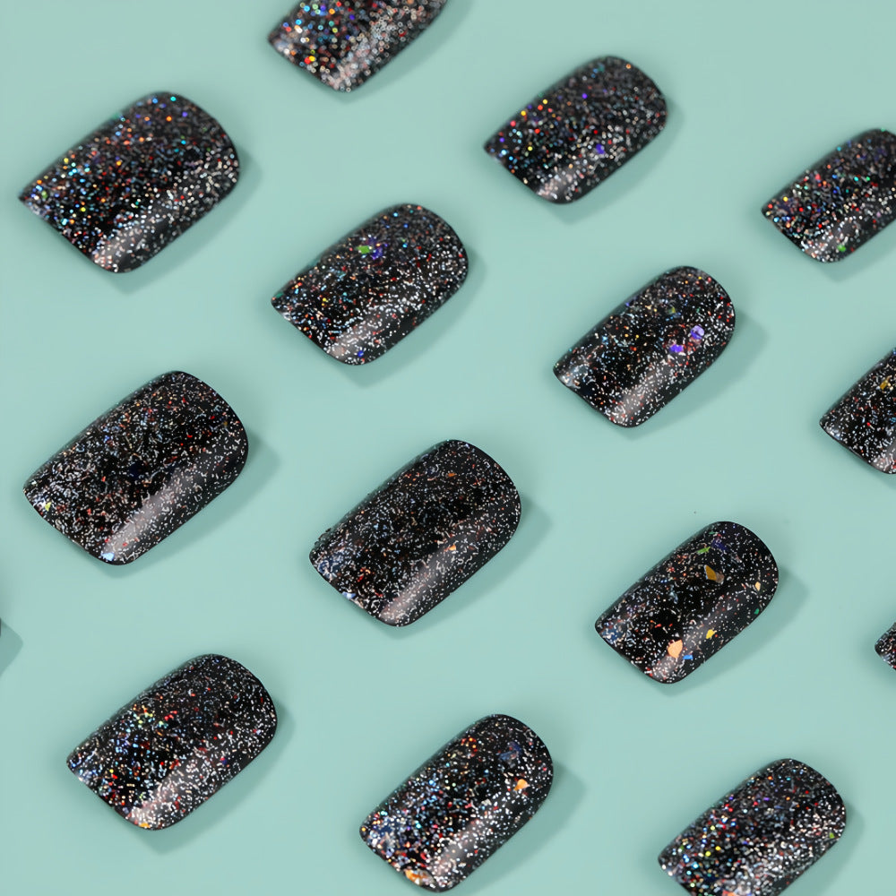 Shiny artificial nails with sparkling glitter Acalora