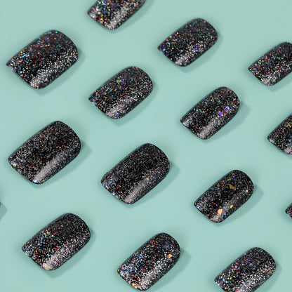 Shiny artificial nails with sparkling glitter Acalora