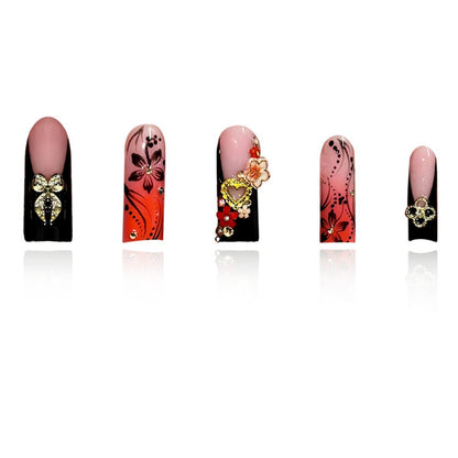 Decorative Floral Design Press-On Nails Acalora