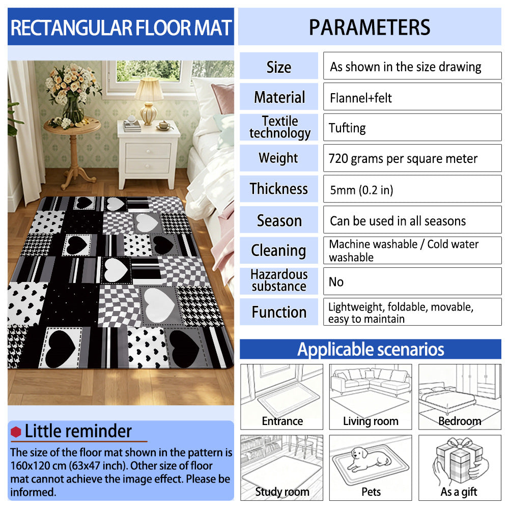 Unisex Cartoon Cat Area Rug