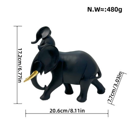 Decorative Elephant Family Sculpture Acalora