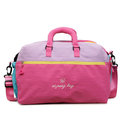Versatile Color Block Duffle Bag