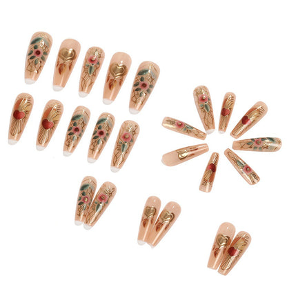 Creative artificial nails with floral and romantic design Acalora