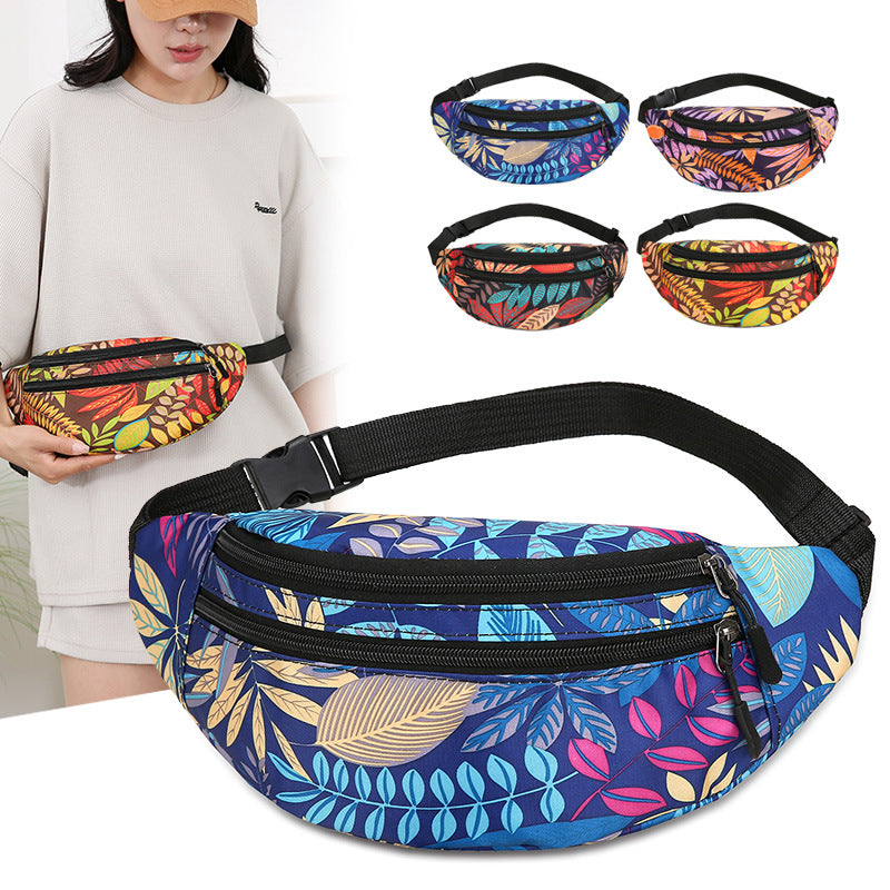 Floral Print Utility Fanny Pack Acalora