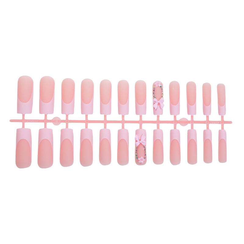 Decorative Press-On Nail Art with Floral and Bow Accents Acalora