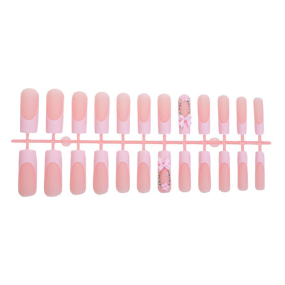 Decorative Press-On Nail Art with Floral and Bow Accents Acalora