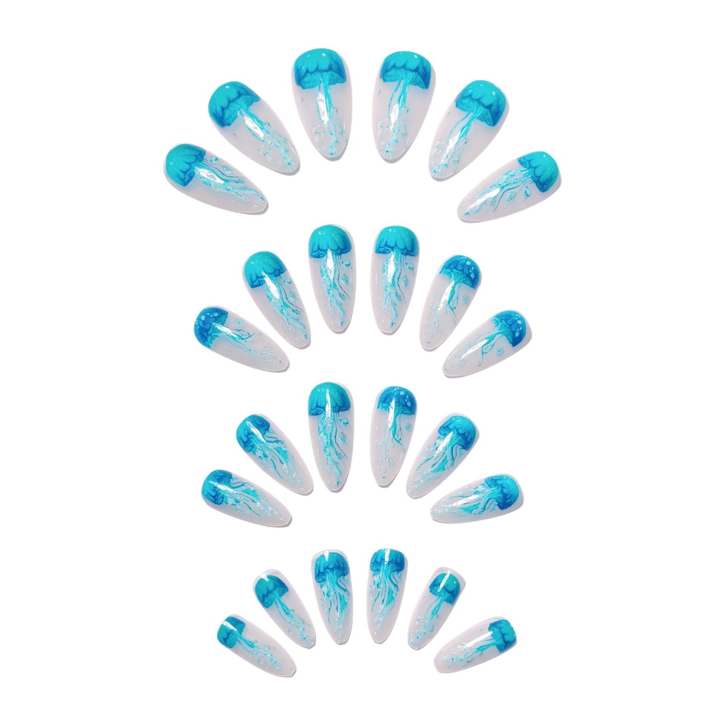 Artistic Jellyfish Design Nail Art Acalora