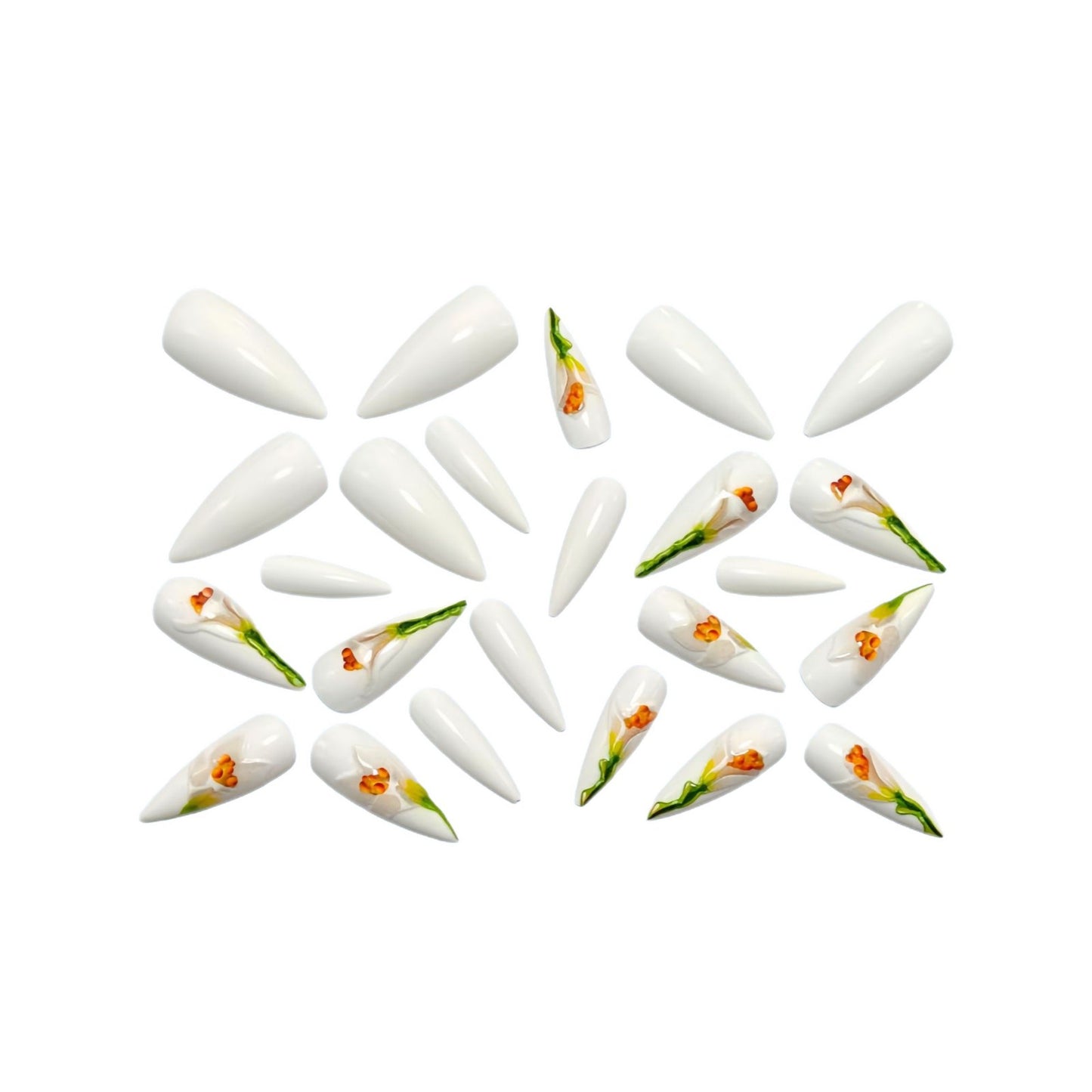 Artificial nails with elaborate floral design Acalora