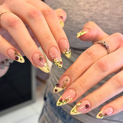 Premium Floral Design Press-On Nails Acalora