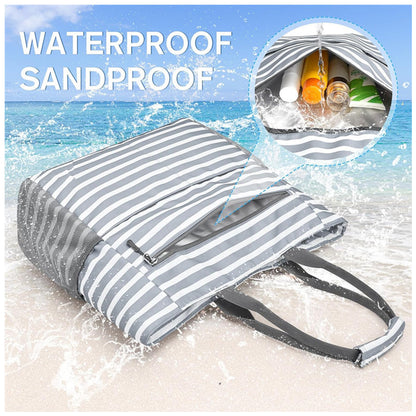 Spacious Multi-Pocket Beach Tote Acalora