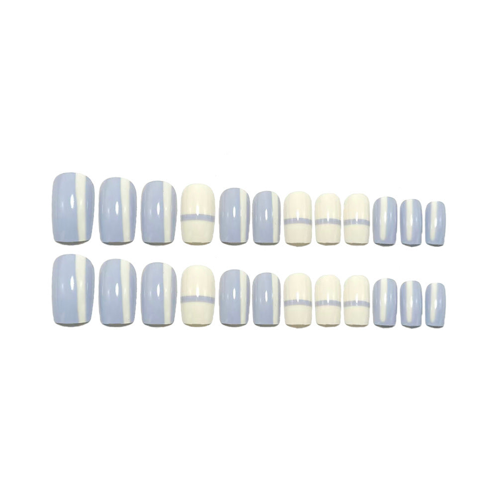 Artificial nails with modern geometric design and stylish gradient Acalora