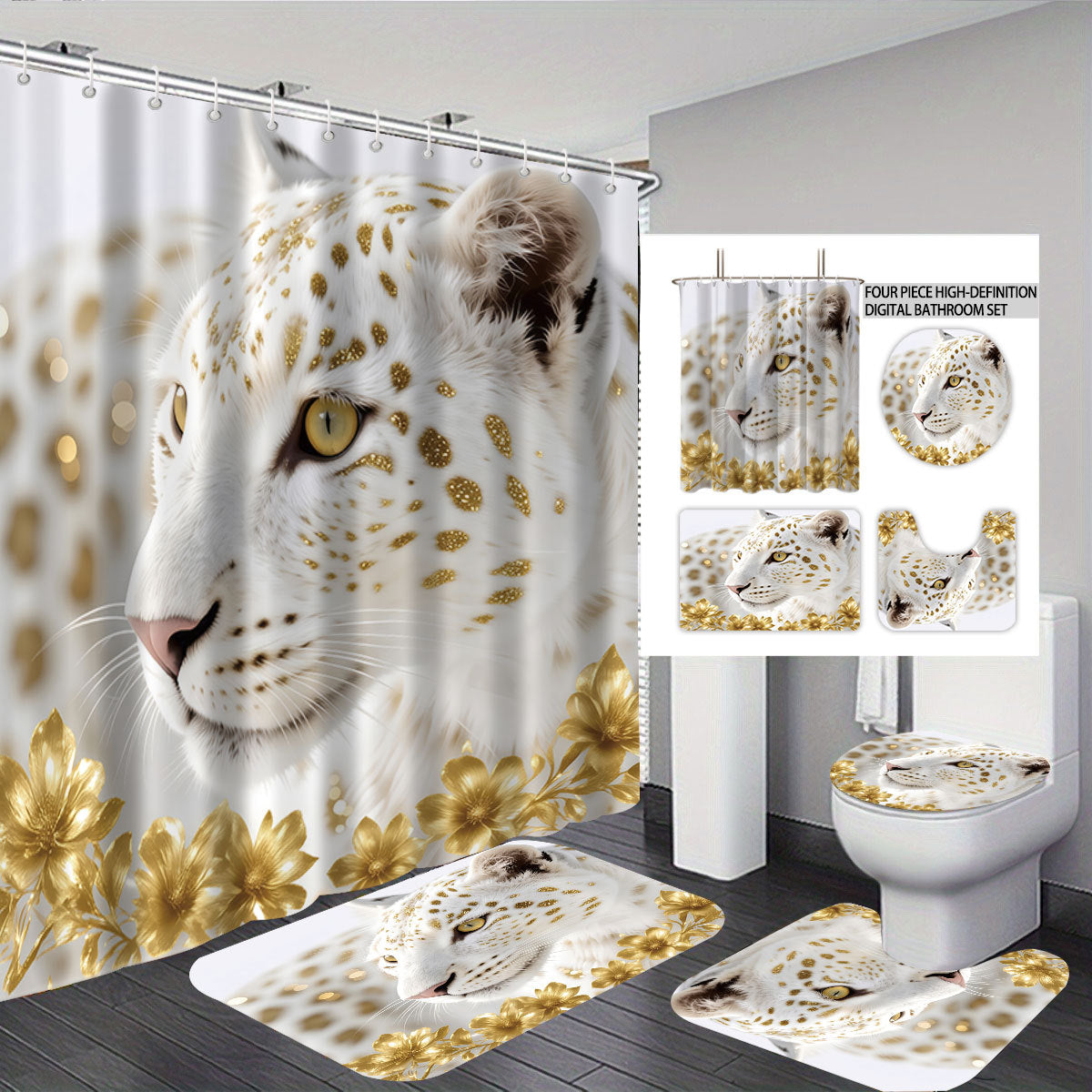 Artistic Floral Theme Bathroom Décor Set