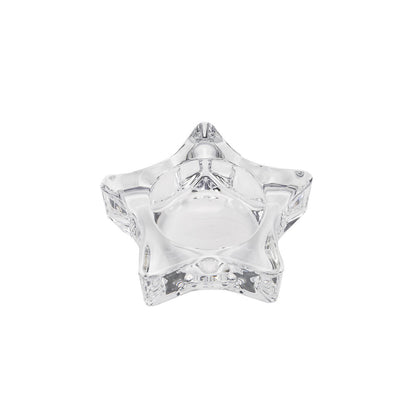 Star-Shaped Thick Crystal Glass Tealight Candle Holder Acalora
