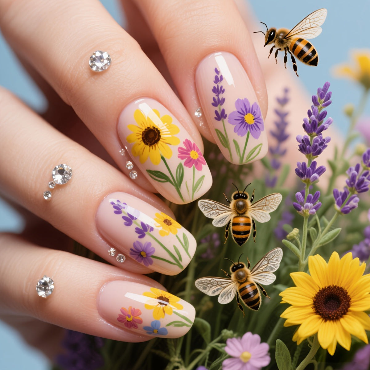 Floral 3D Nail Art Acalora