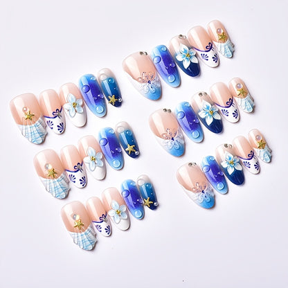 Decorative Floral Press-On Nails Acalora