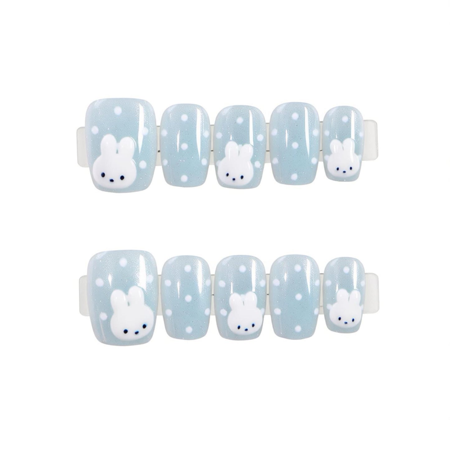 Whimsical Bunny-Themed Press-On Nail Art Set Acalora