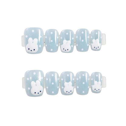 Whimsical Bunny-Themed Press-On Nail Art Set Acalora