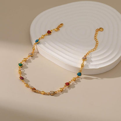 Heart Charm Anklet Acalora
