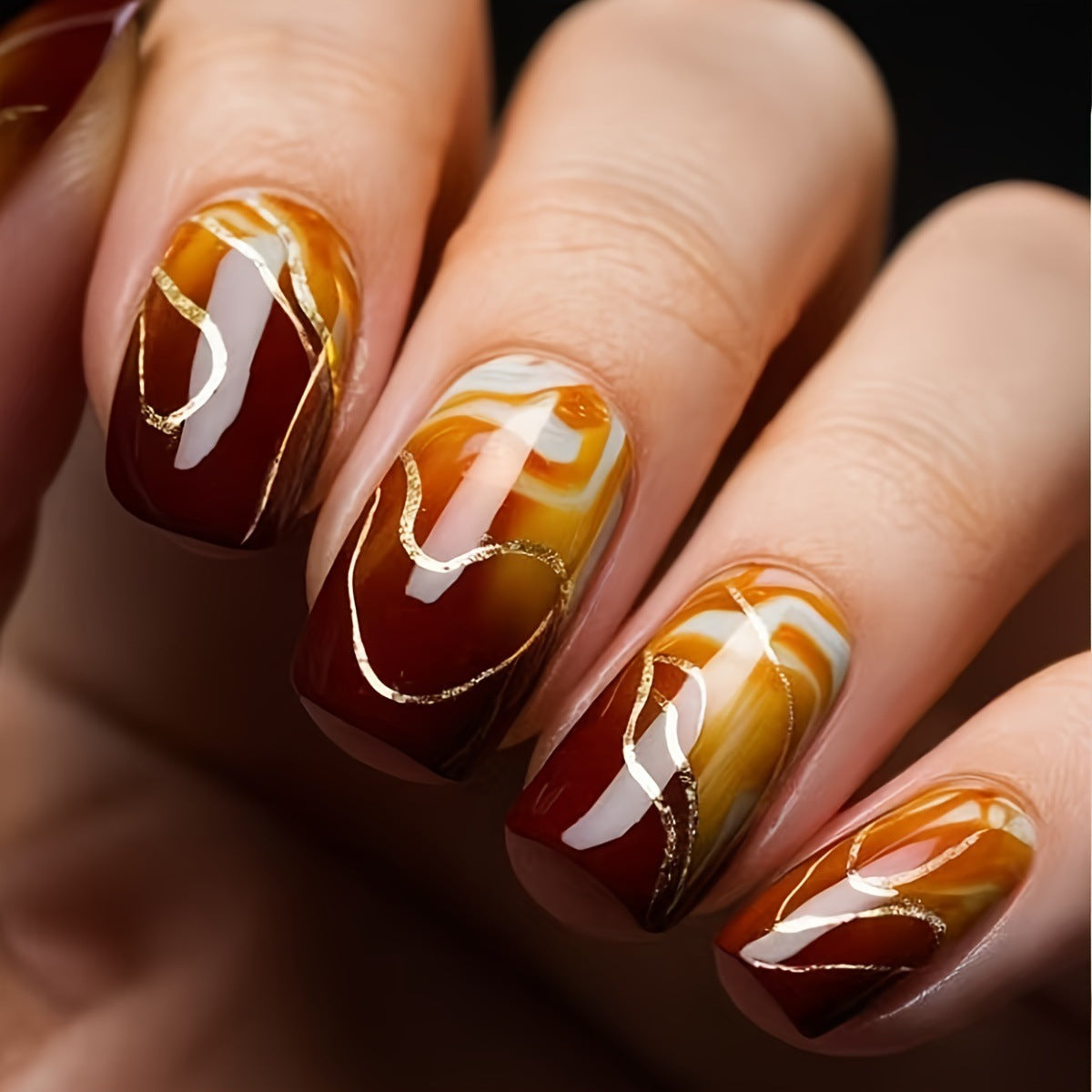 Marble Design Nail Art Acalora