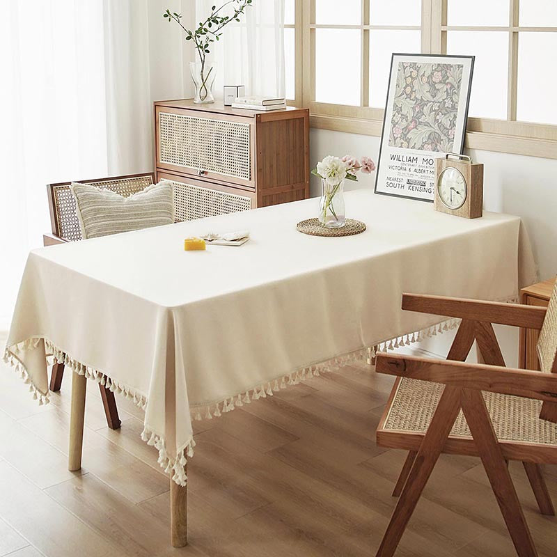 Elegant Fringed Tablecloth