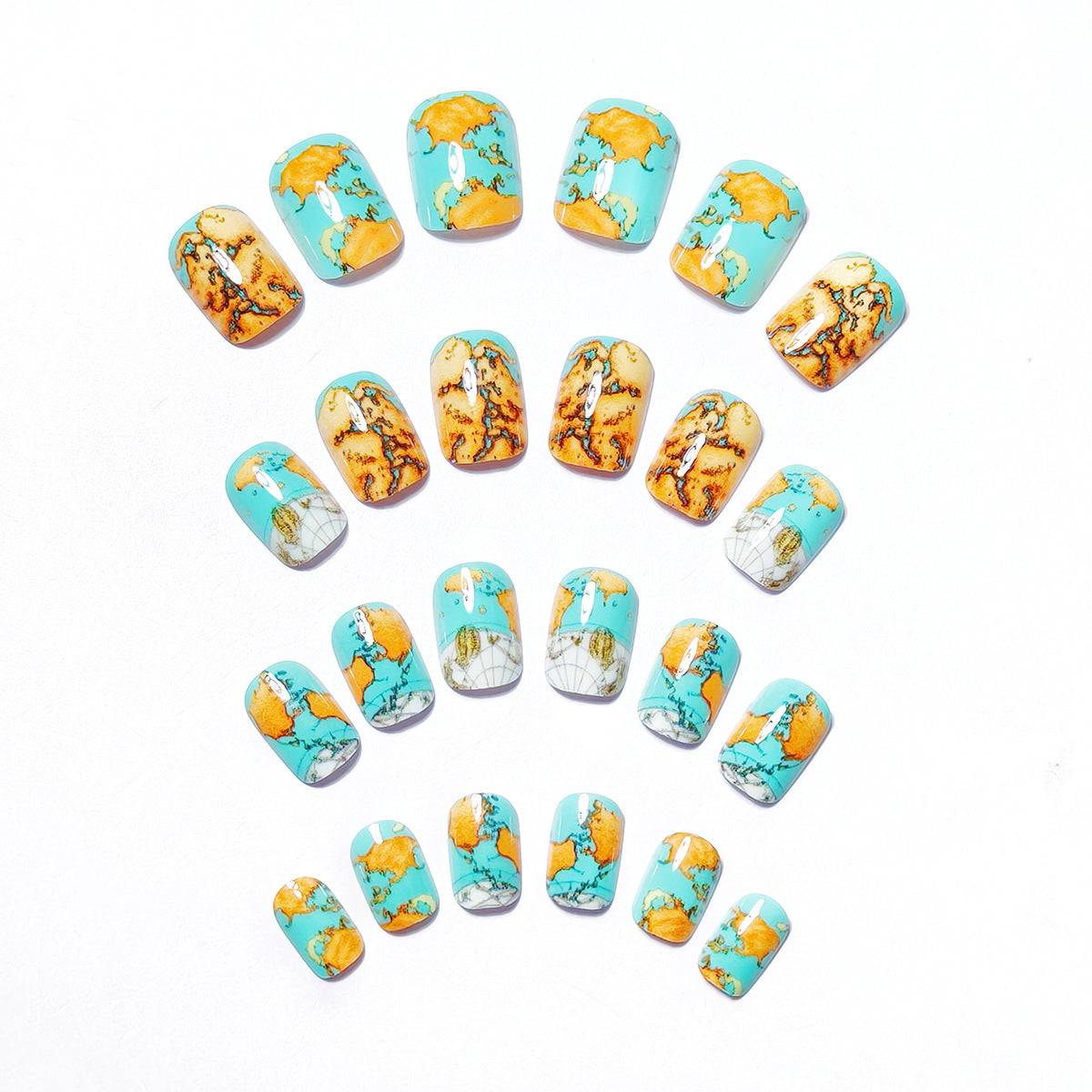 Artistic Geographical Nail Art Acalora