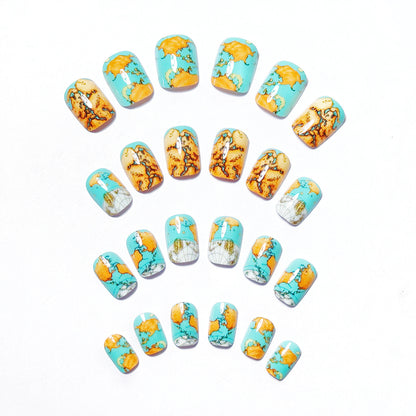 Artistic Geographical Nail Art Acalora