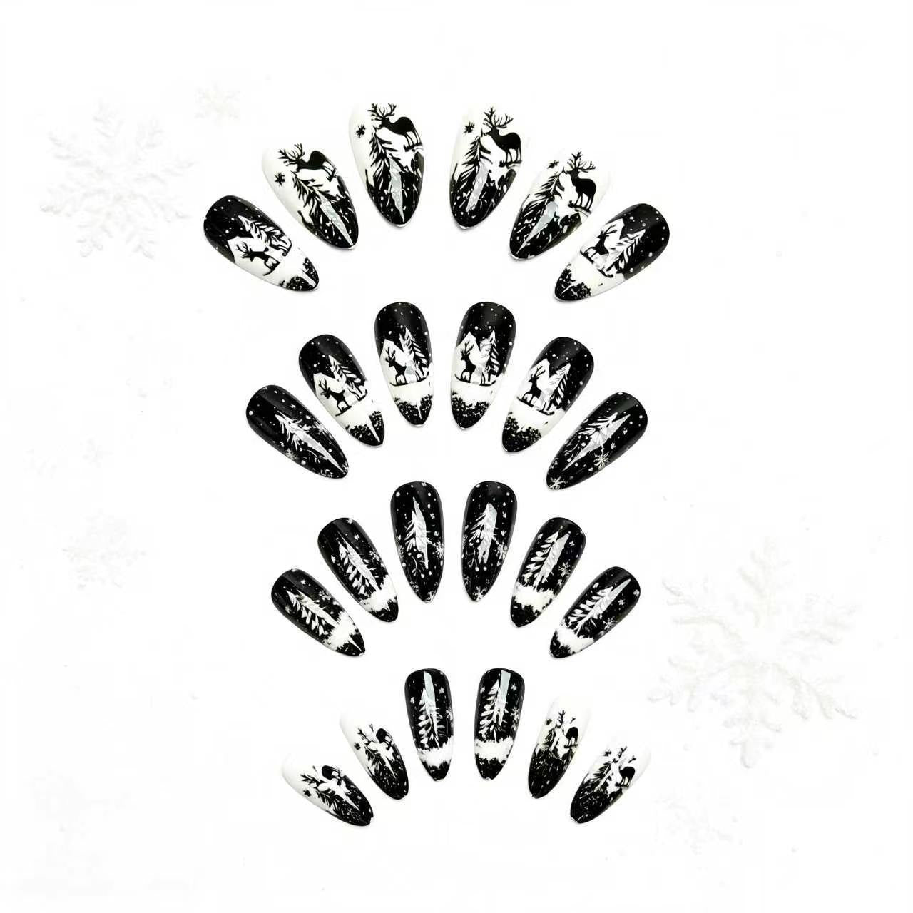 Snowy Winter-Themed Nail Art Acalora