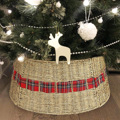Decorative Christmas tree stand made of wicker Acalora