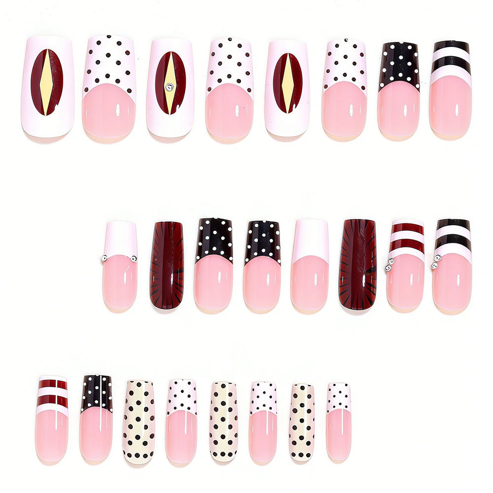 Decorative French Tip Nail Art Extensions Acalora
