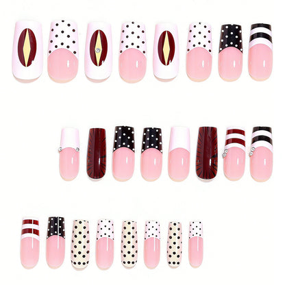 Decorative French Tip Nail Art Extensions Acalora