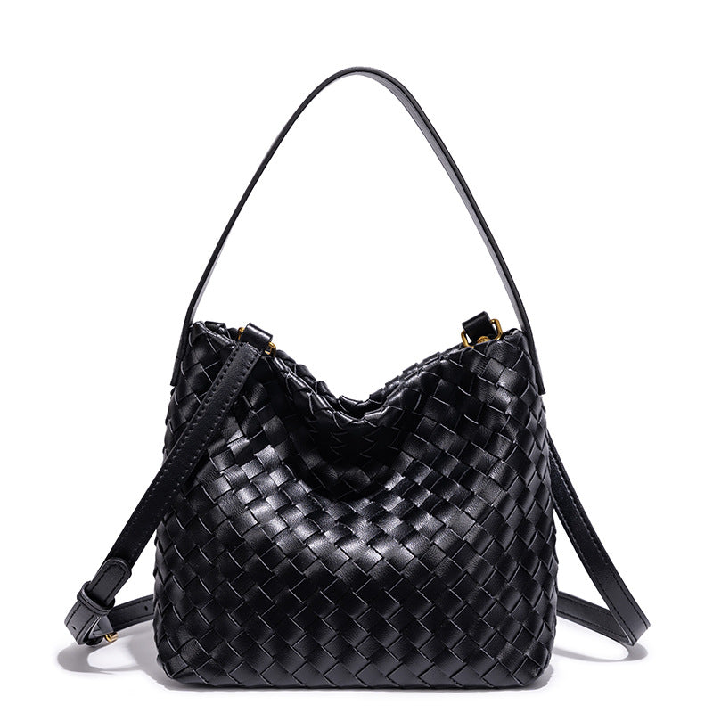 Elegant Woven Leather Shoulder Bag Acalora