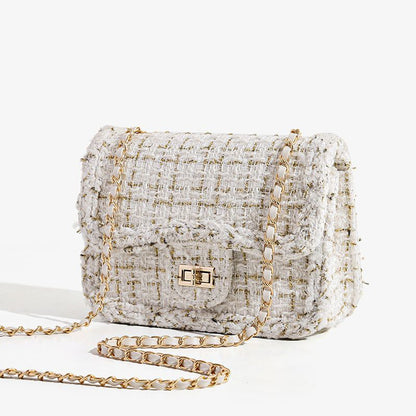 Textured Chain-Detail Crossbody Bag Acalora
