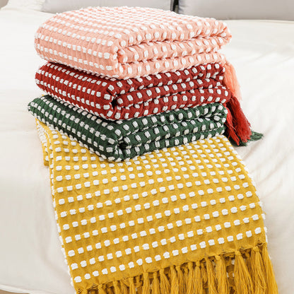 Textured Cotton Throw Blanket