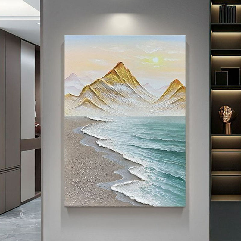 Textured Coastal Landscape Canvas Artwork