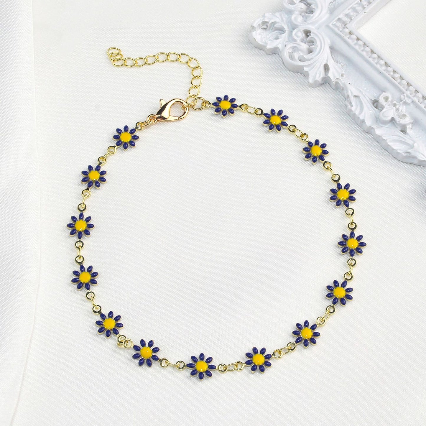 Colorful Floral Chain Bracelet Acalora
