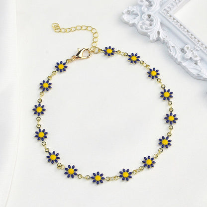 Colorful Floral Chain Bracelet Acalora