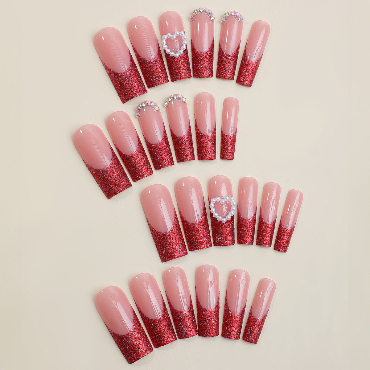 Glamorous Glittery Press-On Nails Acalora