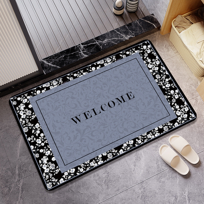 Vintage Floral Pattern Bath Mat Acalora